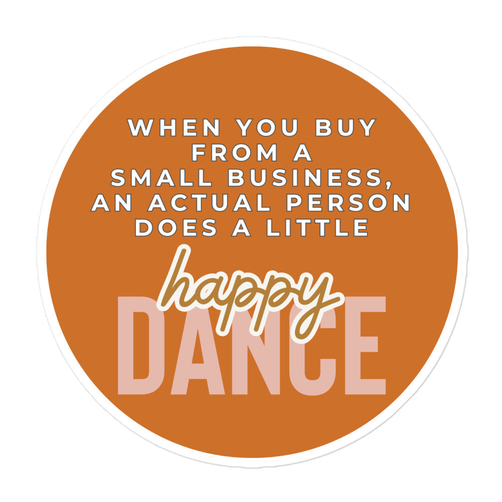 Etsy Seller Sticker - Actual Person Happy Dance